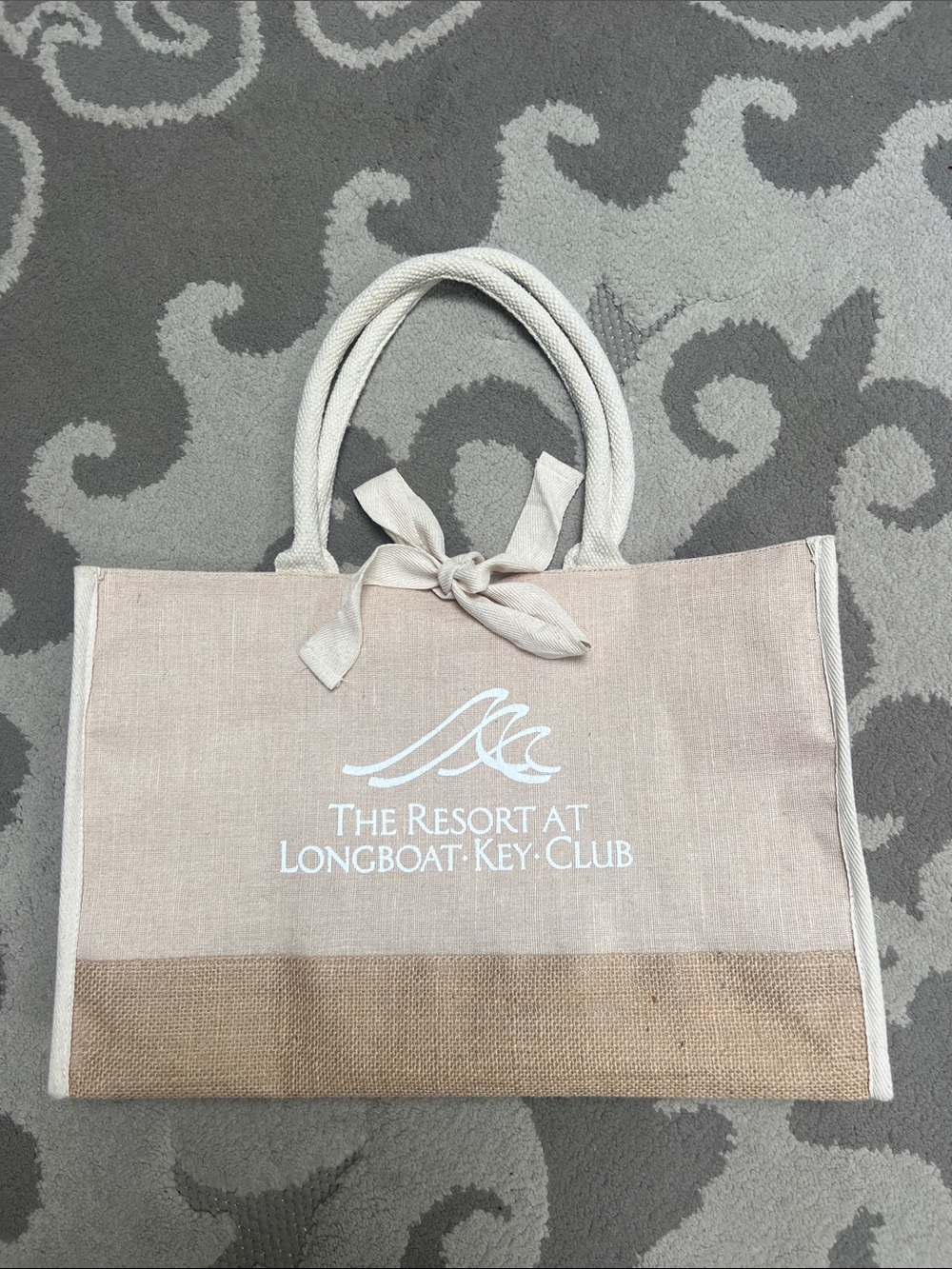 The Resort at Longboat Key Club Beige Canvas Tote Bag Brand New!